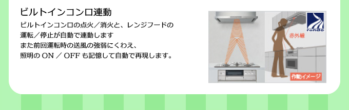 ビルトインコンロ連動