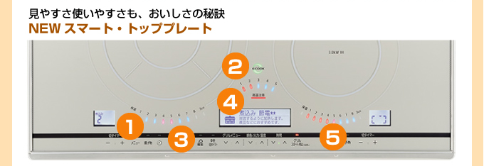 見やすさ使いやすさも、おいしさの秘訣。NEWスマート・トッププレート